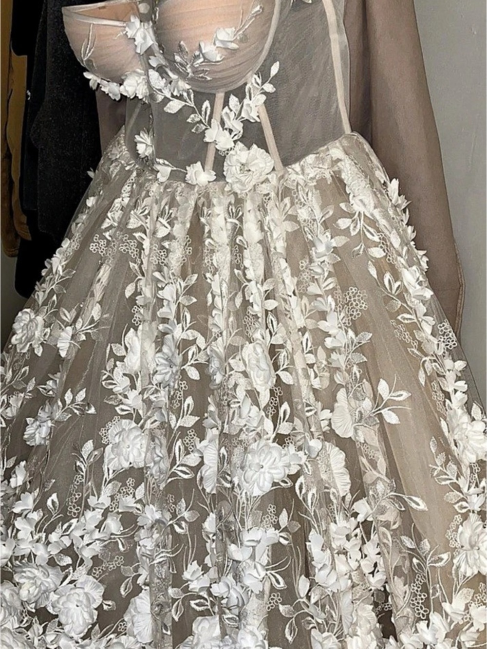 Floral Wedding Dress with veil